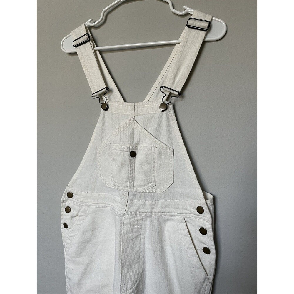 NEW Quince Overalls Organic Stretch Cotton Twill Relaxed Fit Ivory White Size XS - Picture 4 of 10